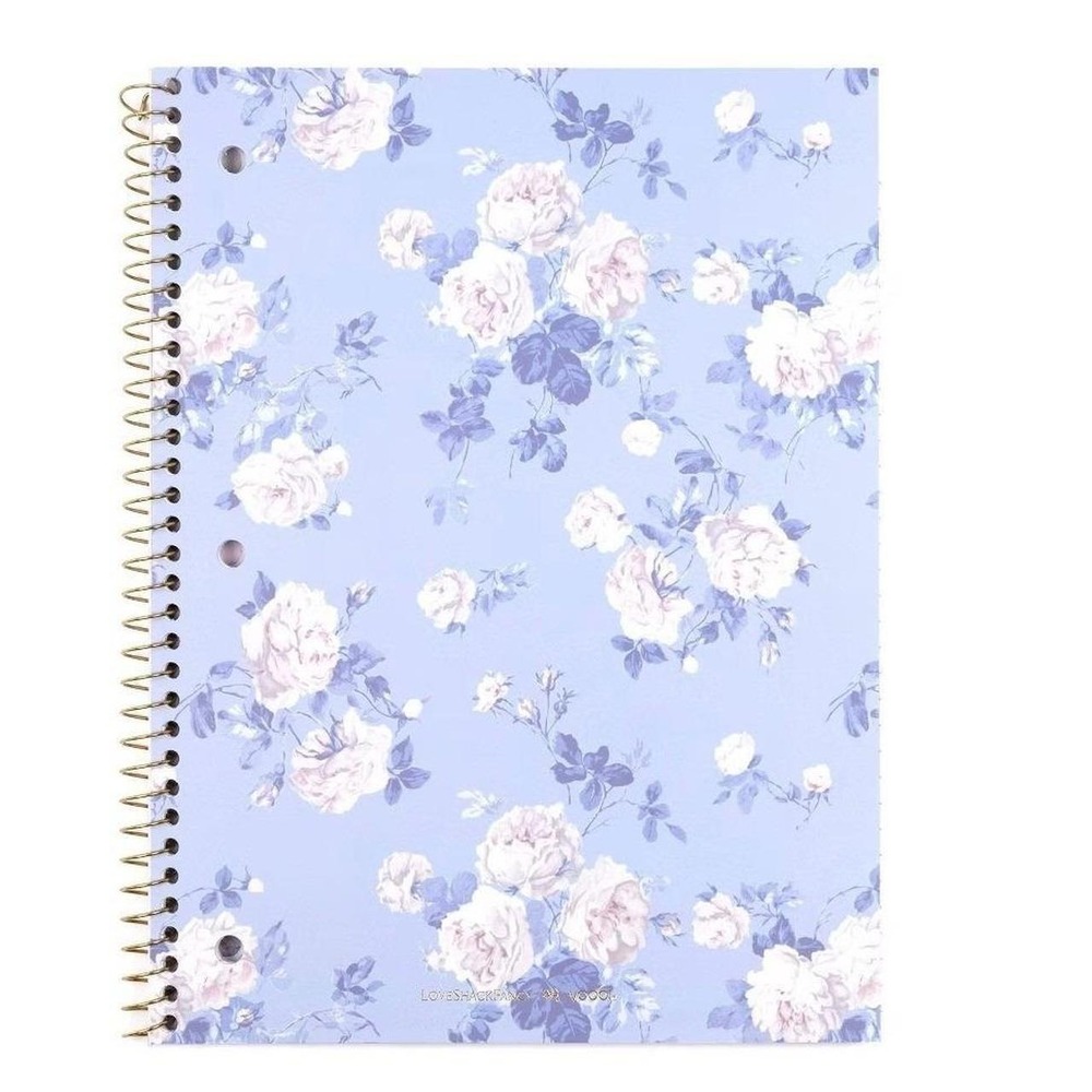 LoveShackFancy x Yoobi Spiral Notebook Unisex OS Blue New Floral 1 Subject